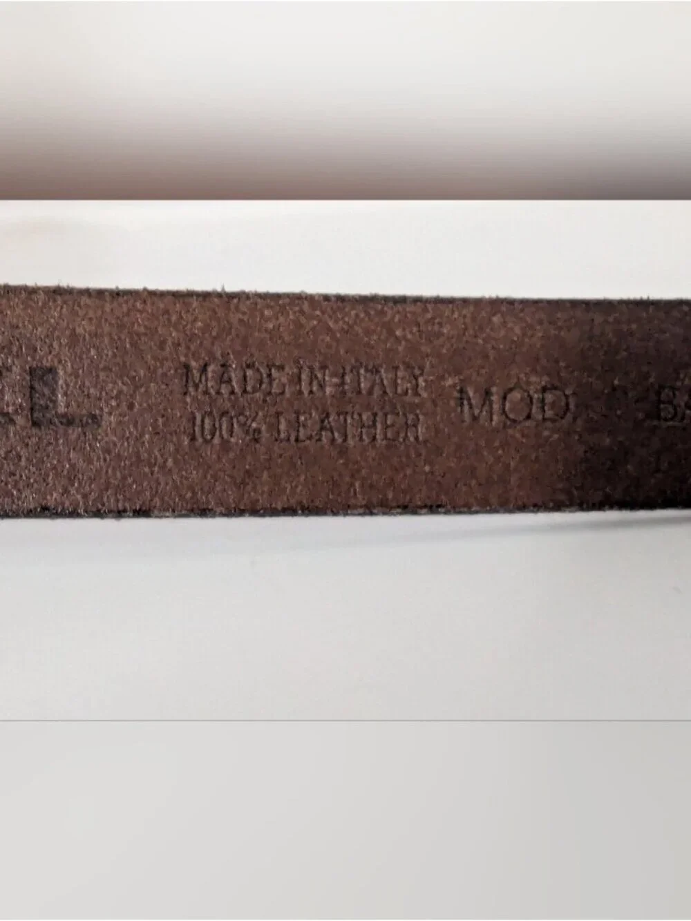 Diesel Italian Brown Leather Belt with Brass Buckle & Diamond Hoies Sz 36